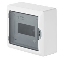 Щит навесной ECO BOX 1x8M, N/PE 2x 2x16+5x10mm2, дымчатая пласт. дверь, белый RAL9003, 198x228x96mm,