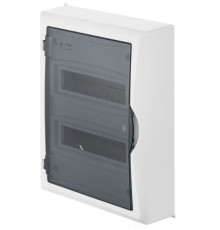 Щит навесной ECO BOX 2x12M, N/PE 3x 6x16+3x10mm2, дымчатая пласт. дверь, белый RAL9003, 434x354x105m