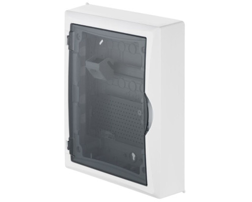 Щит навесной ECO BOX мультимед, TS35+1x МП перф.118x270mm, дымчатая пласт. дверь, белый RAL9003, 434