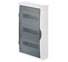 Щит навесной ECO BOX 3x12M, N/PE 4x 6x16+3x10mm2, дымчатая пласт. дверь, белый RAL9003, 560x354x107m