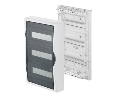 Щит навесной ECO BOX 3x12M, N/PE 4x 6x16+3x10mm2, дымчатая пласт. дверь, белый RAL9003, 560x354x107m
