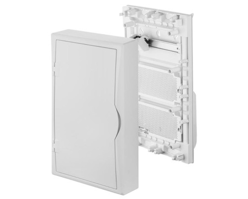 Щит навесной ECO BOX мультимед, TS35+2x МП перф.118x270mm, белая пласт. дверь, белый RAL9003, 560x35