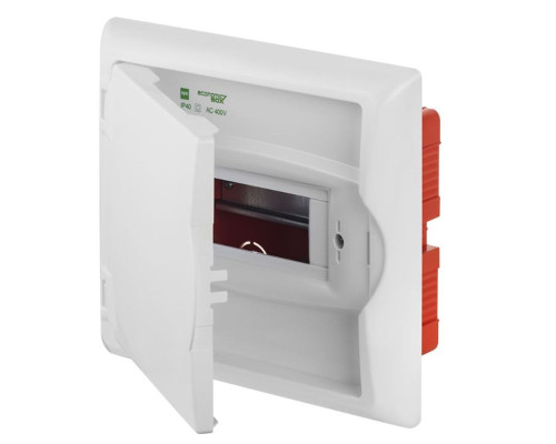 Щит встраив. ECO BOX 1x6M, N/PE 2x 2x16+3x10mm2, белая пласт. дверь, белый RAL9003, 240x270x106mm, I