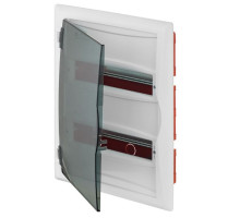Щит встраив. ECO BOX 2x12M, N/PE 3x 2x16+7x10mm2, дымчатая пласт. дверь, белый RAL9003, 430x350x95mm