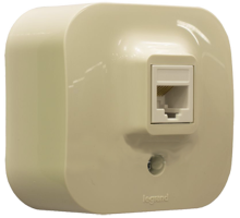 Розетка 1хRJ-45 5E UTP (сл.кость) Quteo