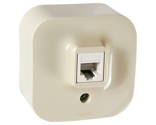 Розетка телеф. 1хRJ-11 4 конт. (сл.кость) Quteo