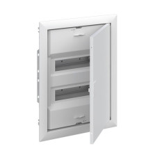 Щиток встраив. ABB UK624E3, 24M, белая мет. дверь, 63A, IP30, +PE+N-клеммы, ниша 453x340x88mm