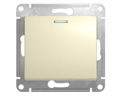 Переключатель 1-клавишный с подсветкой Schneider Electric Glossa GSL000263 Бежевый - GSL000263