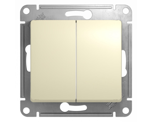 Переключатель 2-клавишный Schneider Electric Glossa GSL000265 Бежевый - GSL000265