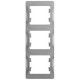 Рамка на 3 поста вертикальная Schneider Electric Glossa GSL000307 Алюминий - GSL000307