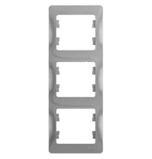 Рамка на 3 поста вертикальная Schneider Electric Glossa GSL000307 Алюминий - GSL000307