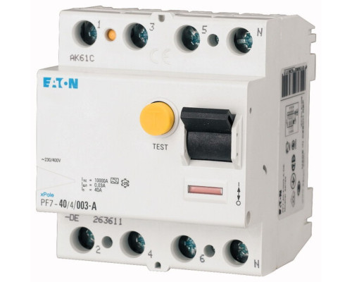 УЗО HNC-40/4/003-A, 4P, 40A, 6kA, 30mA, тип A, 4M