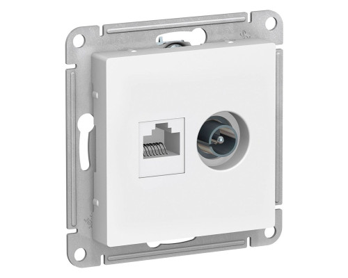 Розетка двойная TV+RJ45 Schneider Electric AtlasDesign ATN000189 Белый - ATN000189
