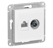 Розетка двойная TV+RJ45 Schneider Electric AtlasDesign ATN000189 Белый - ATN000189