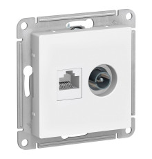 Розетка двойная TV+RJ45 Schneider Electric AtlasDesign ATN000189 Белый - ATN000189