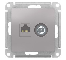 Розетка двойная TV+RJ45 Schneider Electric AtlasDesign ATN000389 Алюминий - ATN000389