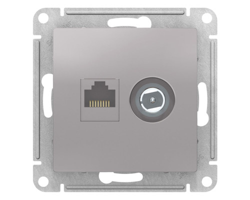 Розетка двойная TV+RJ45 Schneider Electric AtlasDesign ATN000389 Алюминий - ATN000389