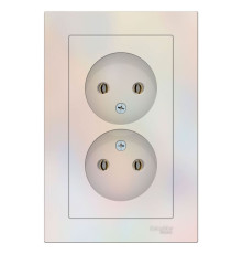 Розетка двойная без заземления с рамкой Schneider Electric AtlasDesign ATN000420 Жемчуг - ATN000420