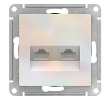 Розетка двойная компьютерная RJ45+RJ45 Schneider Electric AtlasDesign ATN000485 Жемчуг - ATN000485