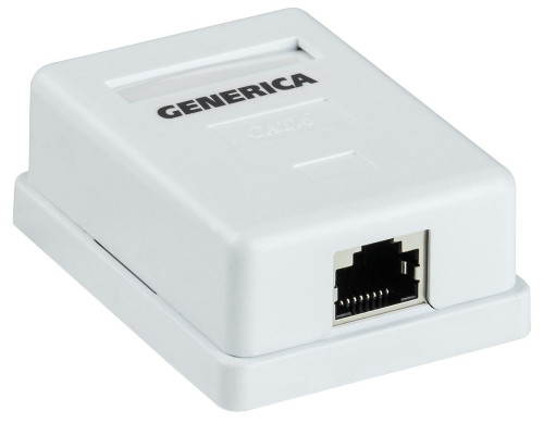 Розетка информационная настенная RJ45 кат.5E FTP 1 порт GENERICA - CS2-1C5EF-12-G