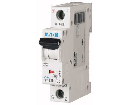 1P 40А, тип С, 10kA, 1M, 250VAC/DC, Авт. выкл. PL7