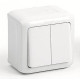 Quteo - Переключатель на 2 направления двухклавишный IP44 (белый)