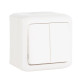 Quteo - Переключатель на 2 направления двухклавишный IP44 (белый)