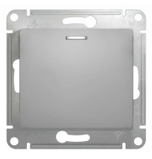 Выключатель 1-клавишный с подсветкой Schneider Electric Glossa GSL000313 Алюминий - GSL000313