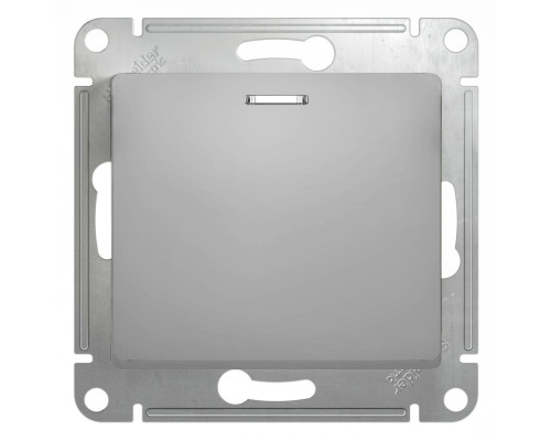 Выключатель 1-клавишный с подсветкой Schneider Electric Glossa GSL000313 Алюминий - GSL000313
