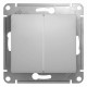 Выключатель  2-клавишный Schneider Electric Glossa GSL000351 Алюминий - GSL000351