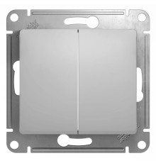 Переключатель 2-клавишный Schneider Electric Glossa GSL000365 Алюминий - GSL000365