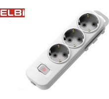 EL-BI,Myra,колодка 3гн c/з с выкл. белая,527-010200-302