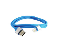 Дата-кабель, ДК 18, USB - Lightning, 1 м, силиконовая оплетка, голубой, TDM | арт.SQ1810-0318