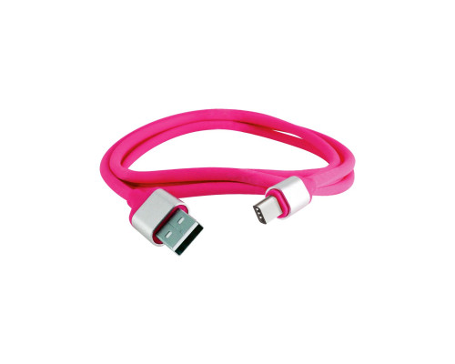 Дата-кабель, ДК 20, USB - USB Type-C, 1 м, силиконовая оплетка, розовый, TDM | арт.SQ1810-0320