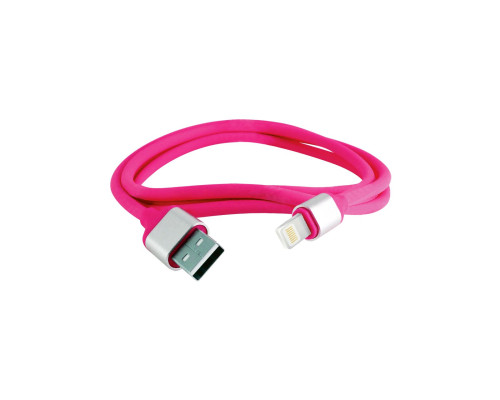 Дата-кабель, ДК 21, USB - Lightning, 1 м, силиконовая оплетка, розовый, TDM | арт.SQ1810-0321