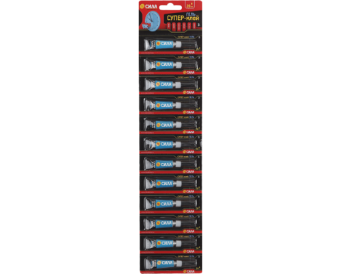 Супер-клей ГЕЛЬ 3г лента BL-12 SSGBL12-3 (блист. 12шт) СИЛА