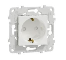 NU503718 UNICA NEW РОЗЕТКА с заземлением, со шторками, винт. зажим, 16 А, 250 В, БЕЛЫЙ