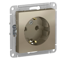 Розетка с заземлением без шторок Schneider Electric AtlasDesign ATN000543 Шампань - ATN000543