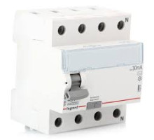 УЗО Legrand TX3, электромеханическое, 4P, 25A, 10kA, 30mA, тип AC, 4M