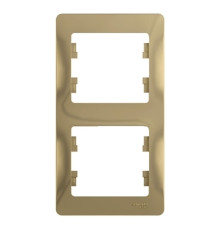 Рамка на 2 поста вертикальная Schneider Electric Glossa GSL000406 Титан - GSL000406