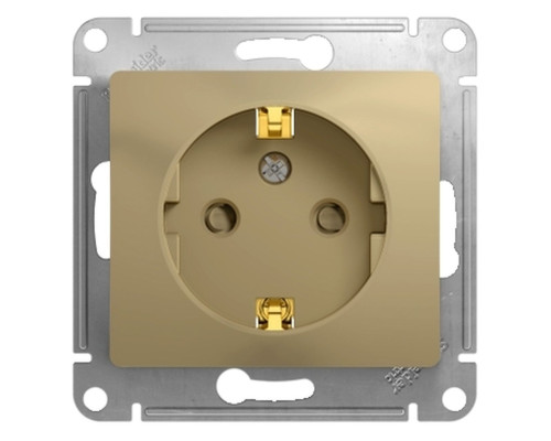 Розетка с заземлением со шторками Schneider Electric Glossa GSL000445 Титан - GSL000445
