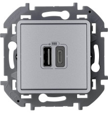 Inspiria - Зарядное устройство с двумя USB-разъемами Type A + Type C, 3000mA, 5В (алюминий) | арт.673762