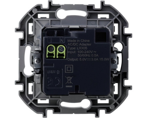Inspiria - Зарядное устройство с двумя USB-разъемами Type A + Type C, 3000mA, 5В (алюминий) | арт.673762