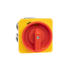 Переключатель BS 32 10 LK, аварийный, 3P, 32A, тип 0-1, 15kW(400VAC по АС-23), на дверь, красная блокируемая в 0 рукоятка, фронт IP40 | арт.EAC602488