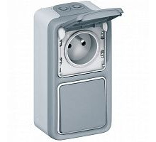 PLEXO - Коробка для наклад. монтажа 2 поста, вертикальная, IP55, серый | арт.069661
