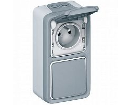 PLEXO - Коробка для наклад. монтажа 2 поста, вертикальная, IP55, серый | арт.069661