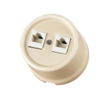 Розетка двойная компьютерная RJ45 сл. кость «Болонь» TDM