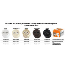 Розетка двойная телефонная RJ11 белая «Болонь» TDM