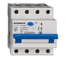 AK 6кА 3P+N С 06A/30mA 4М Дифференциальный автоматический выключатель тип A