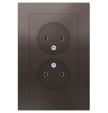 Розетка двойная без заземления с рамкой Schneider Electric AtlasDesign ATN000620 Мокко - ATN000620